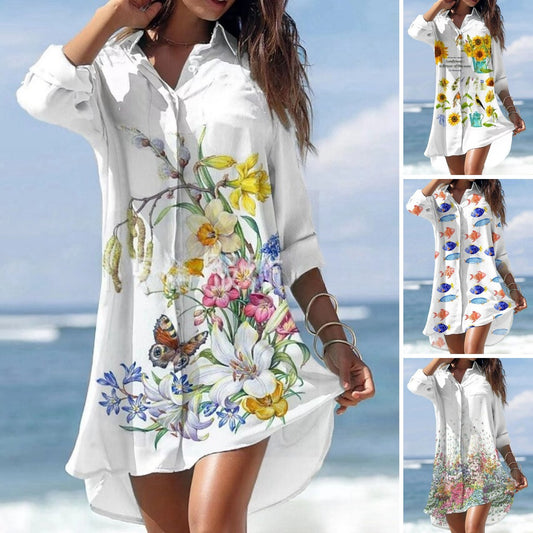 🌻【горещи продажби】🌻Нова рокля с флорална риза【S-3XL】🌻2026 г.