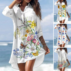 🌻【горещи продажби】🌻Нова рокля с флорална риза【S-3XL】🌻2026 г.