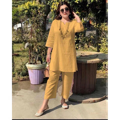 【Директно от фабрика】Дамски ежедневен костюм от памук и лен в етнически стил