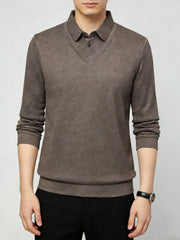 Псевдо-Двуделна Поло Риза с Яке и Подплата