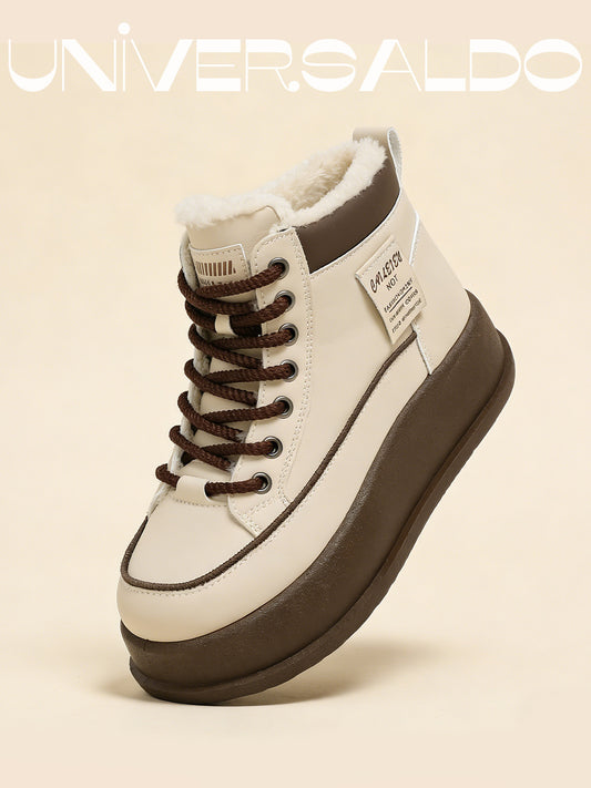 Топли Високи Снежни Ботуши С Дебела Подметка и Подплата