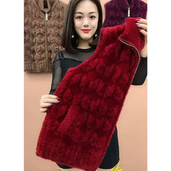 Зимна топла плюшена жилетка