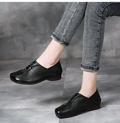 🎉💕【50% ОТСТЪПКА】Нови бестселъри меки обувки от естествена кожа с квадратна форма и плоска подметка