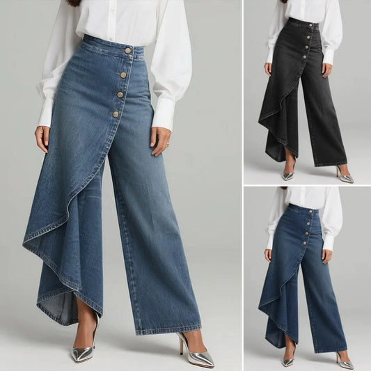 🥇Дамски дънки с висока талия, свободна кройка, удобни за носене, елегантен и модерен дизайн.