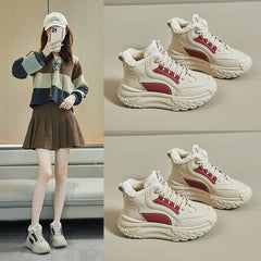 Нови зимни обувки с мека подметка и дебела кадифена подметка. Високи обувки за ежедневно носене.