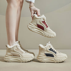 Нови зимни обувки с мека подметка и дебела кадифена подметка. Високи обувки за ежедневно носене.