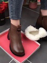 Ръчно изработени италиански неплъзгащи се дамски ботуши от естествена кожа