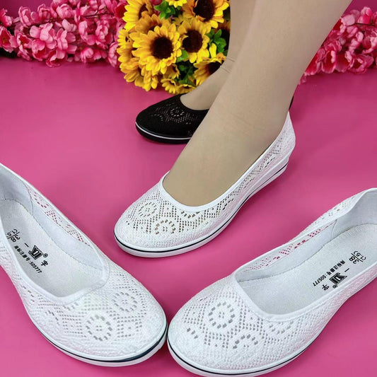 🌺🌺【горещи продажби】🩰 2026 Пролет и лято нов стил дишаща мрежа клиновиден ток удобни ежедневни обувки