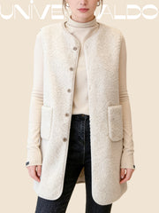 Есен/Зима Дълъг Кожен Елек С Мека Подплата, Широк, Дамски