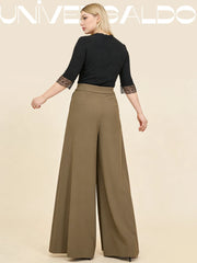 горещи продажби🔥💖【M-5XL】Нови дамски широки, вталени панталони с висока талия