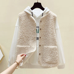 【🔥50% OFF】【40-90kg】🐏Дамски агнешки поларен елек