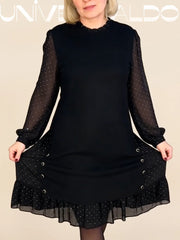 🔥50% OFF👗【S～5XL】Нова модна ежедневна едноцветна рокля с дълъг ръкав и широки волани