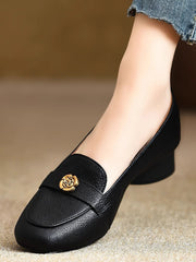 Винтидж Обувки От Мека Кожа С Дебел Ток