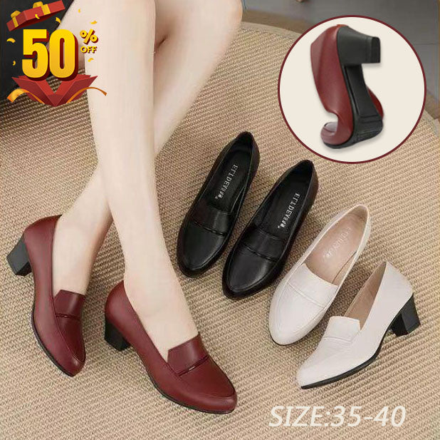 Обувки с Мека Кожа, Мека Подметка и Среден Ток