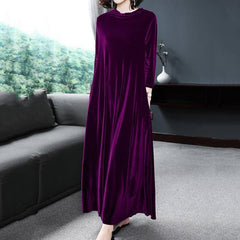 50% ОТСТЪПКА 【M-4XL】Елегантна златна кадифена рокля, излъчваща елегантен чар отвътре навън!