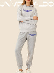 Комплект с Качулка и Принт с Букви