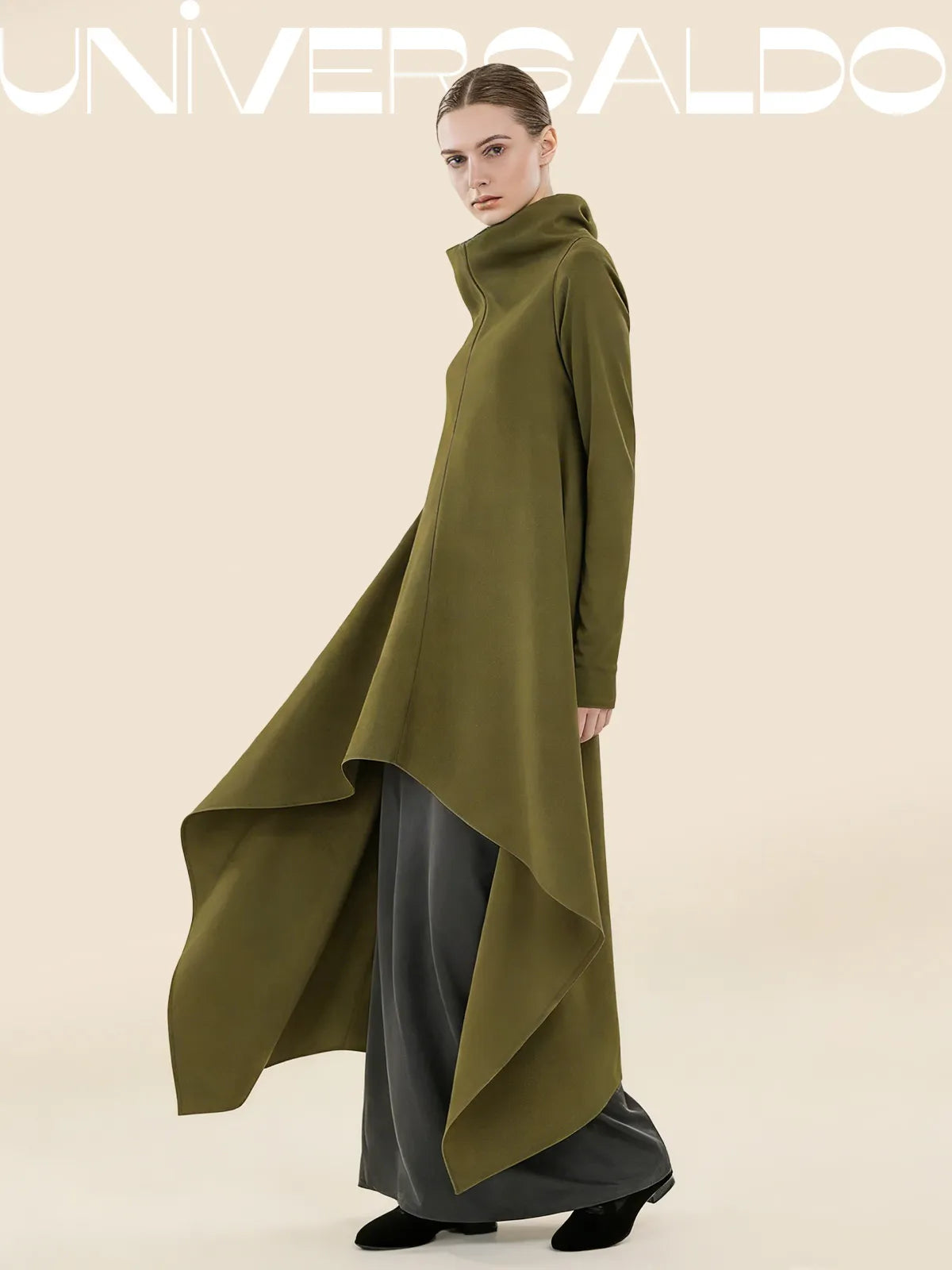 🔥【50% ОТСТЪПКА】 👗【S-5XL】Дамска асиметрична модна рокля с дълъг ръкав и качулка