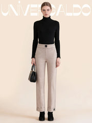 Топли Кашмирени Панталони с Широк Крой до Глезен