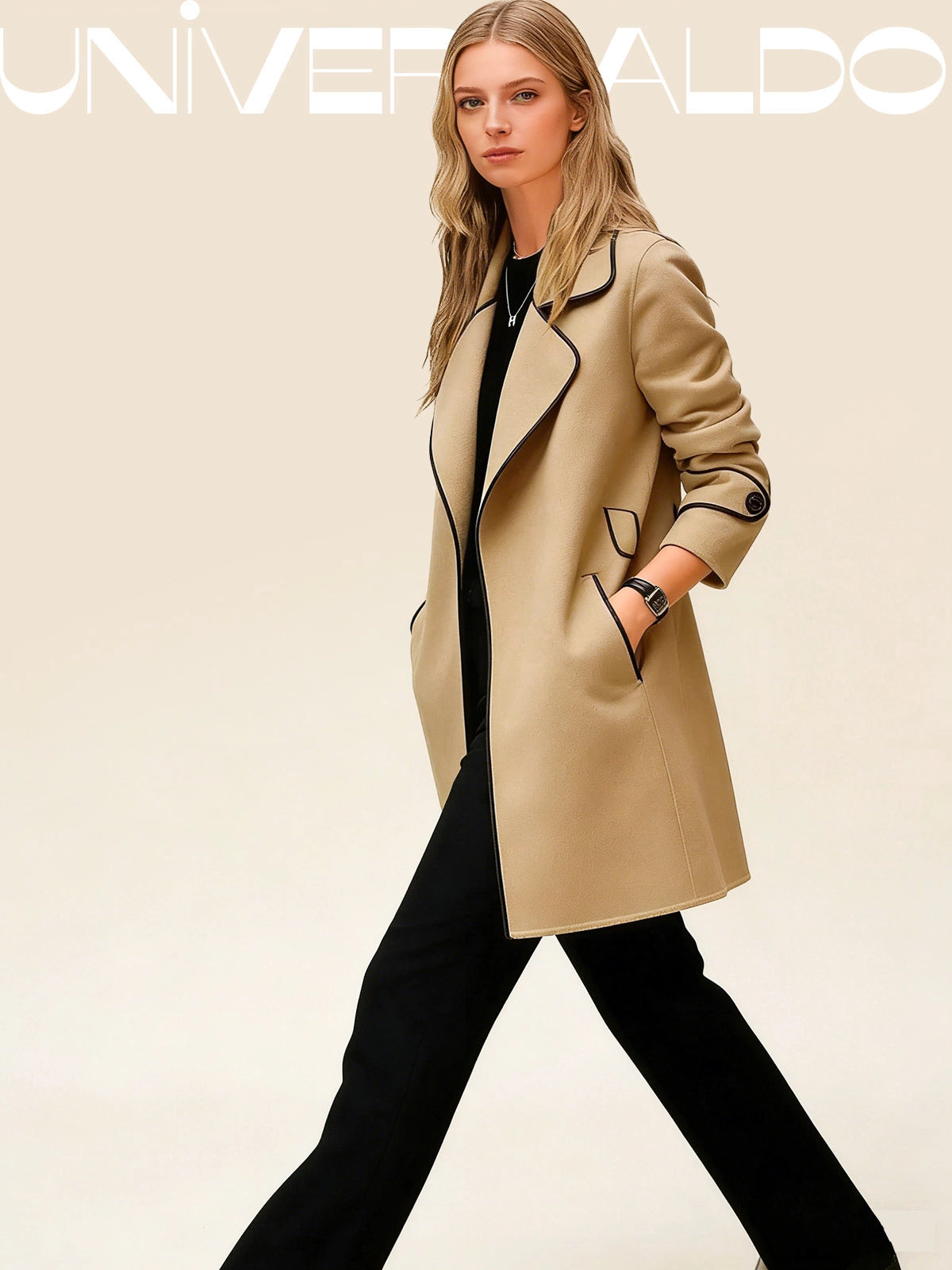 Дамско двулицево кашмирено палто