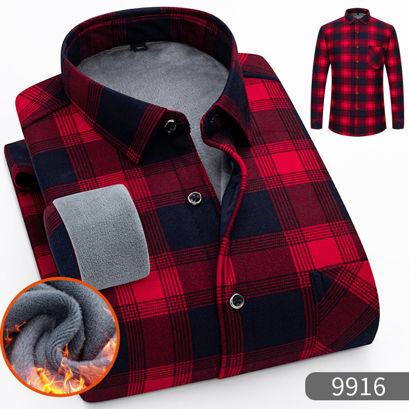 🔥【49% ОТСТЪПКА】🔥👔【L-5XL】Топла риза с дълъг ръкав за есен и зима