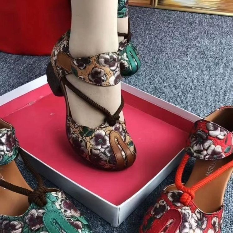 Етнически Сандали с Принт и Мека Подметка