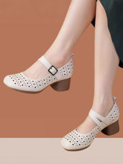 Обувки с Кръгли Носове, Вървена Връзка и Широк Ток