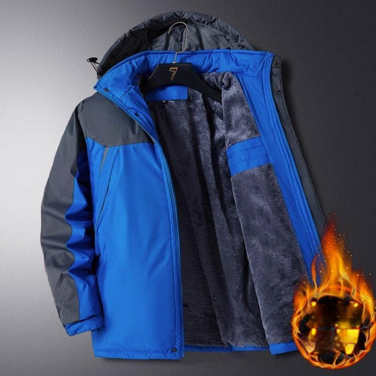 🔥【най-продавани】Мъжка дебела кадифена водоустойчива и устойчива на замръзване зимна ветроустойчива алпийска яке