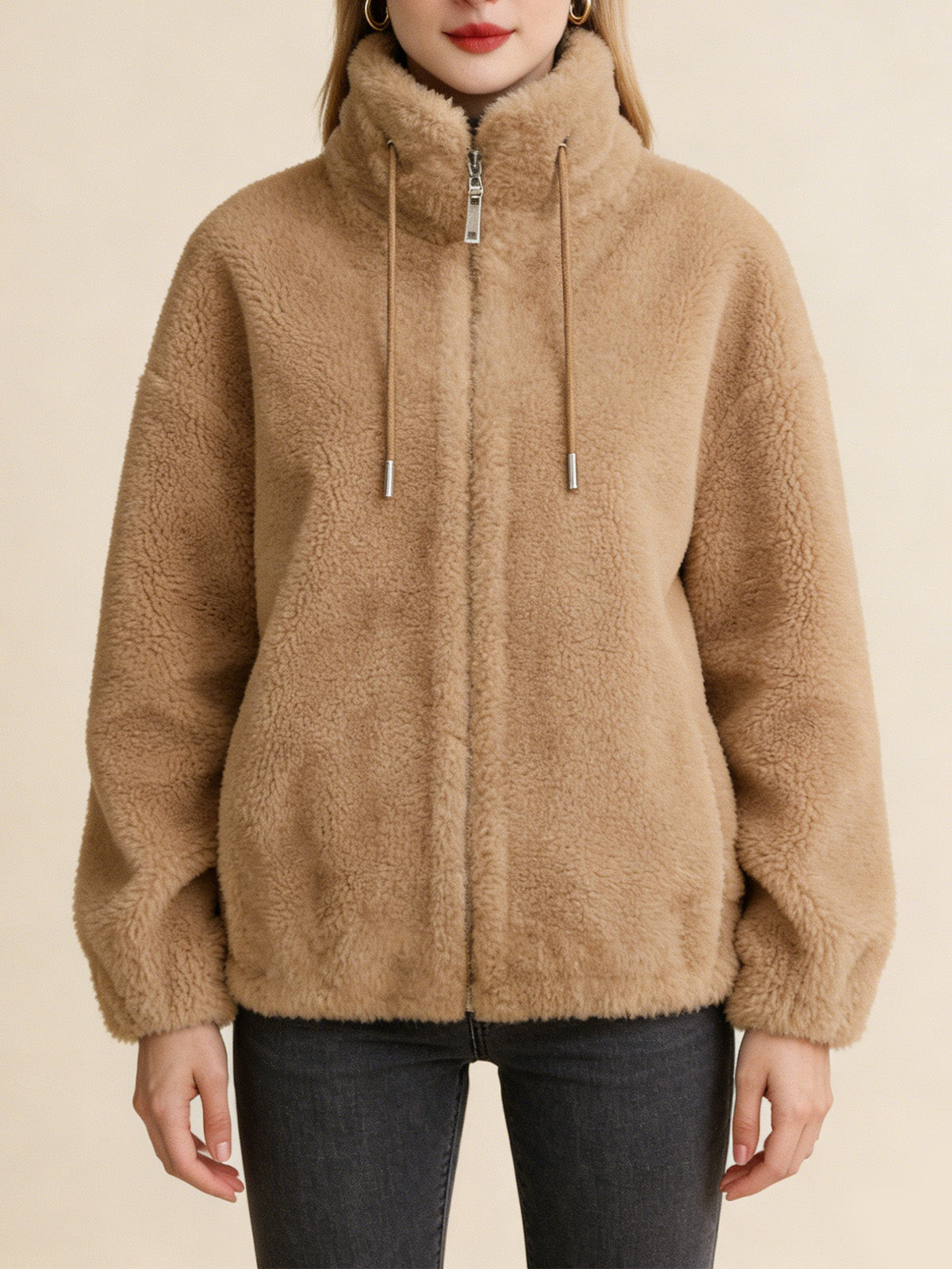 Висока Яка Яке с Двустранен Кашмир и Молния