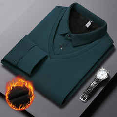 🔥【M-4XL】👕 Мъжка тениска с дълъг ръкав и свободна кройка - Двуцветен дизайн на райета