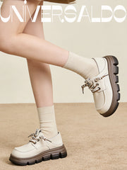 Лофери от Мека Кожа с Дебела Подметка и Връзки