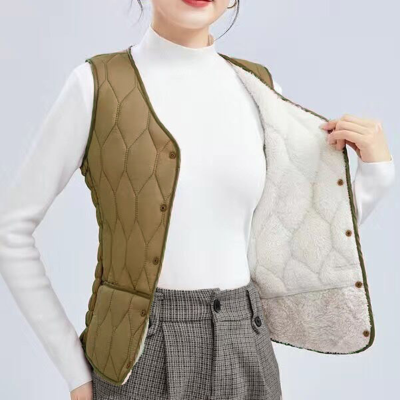 🔥Дамски елек с мека и топла подплата, идеален за зимата, с вътрешна поларена подплата за уютна топлина!