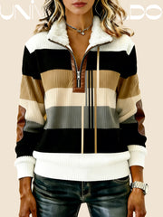 Суитшърт с Кожена Яка, Принт и Свободен Крой