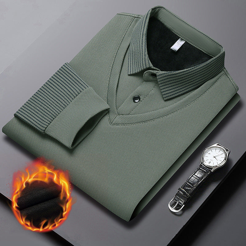 🔥【M-4XL】👕 Мъжка тениска с дълъг ръкав и свободна кройка - Двуцветен дизайн на райета