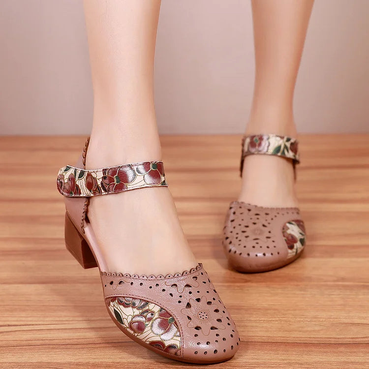 🔥🔥Нови дамски сандали на висок ток от мека кожа