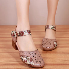 🔥🔥Нови дамски сандали на висок ток от мека кожа