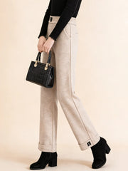 Топли Кашмирени Панталони с Широк Крой до Глезен