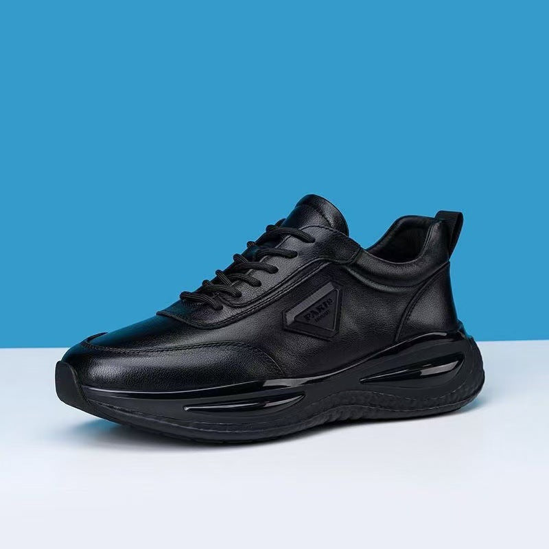 Мъжки черни леки ежедневни обувки