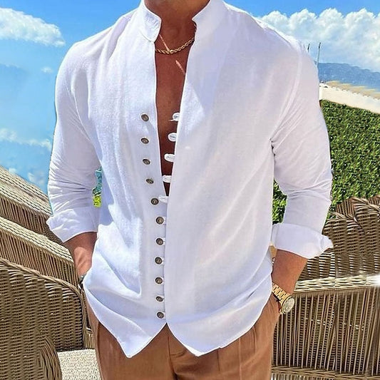 👔✨🏆【50% ОТСТЪПКА】【S-3XL】Ежедневна мъжка риза с копчета с дълъг ръкав