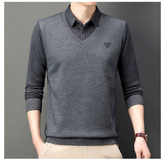 Зимна Мъжка Псевдо-Двуделна Поло Риза с Яке