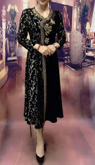 🔥👗【горещи продажби】Модерна луксозна дамска рокля с V-образно деколте и принт