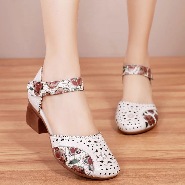 🔥🔥Нови дамски сандали на висок ток от мека кожа