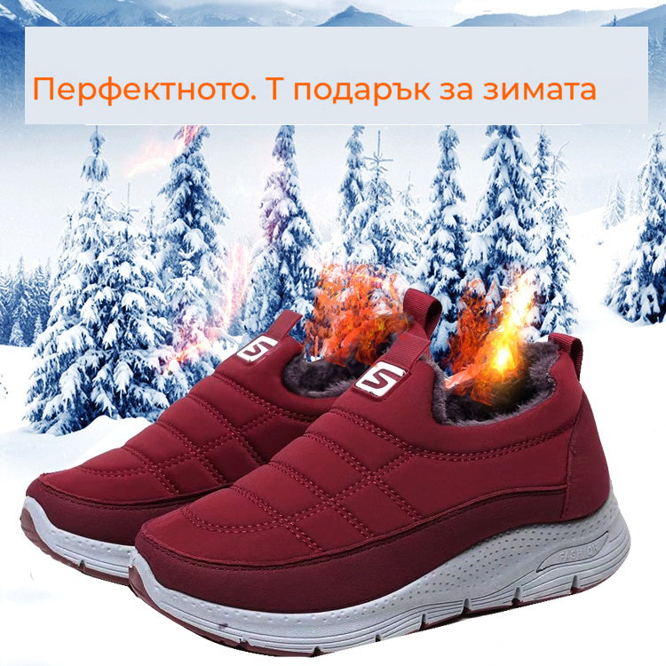 ✨👟【50% ОТСТЪПКА】Водоустойчиви, неплъзгащи се, удебелени памучни обувки, обувки за сняг, обувки за сняг