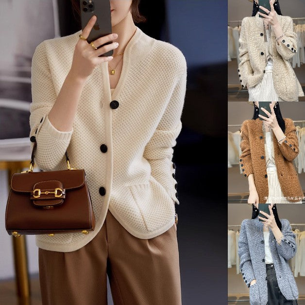 【S-2XL】Стилна ретро френска жилетка от кашмир