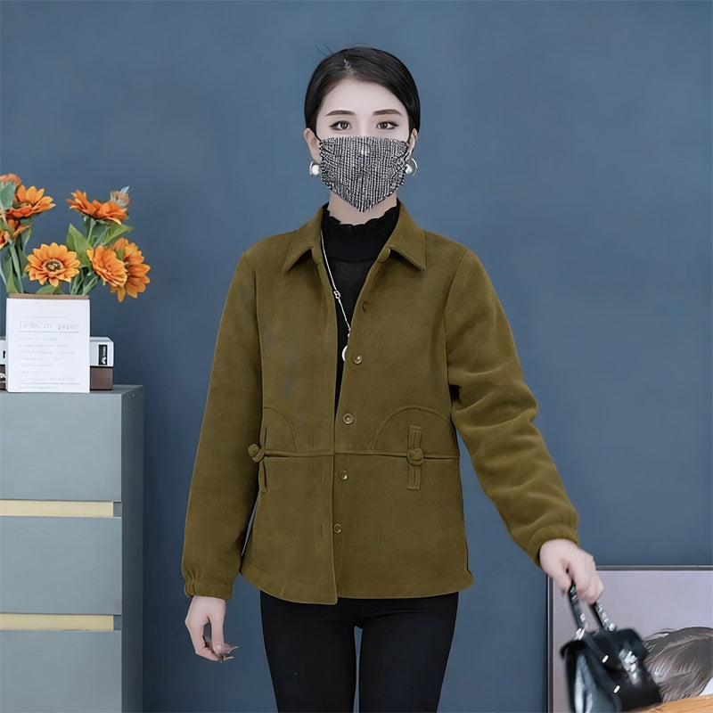 🔥【S-4XL】Дамско яке от велур с подплата от пух