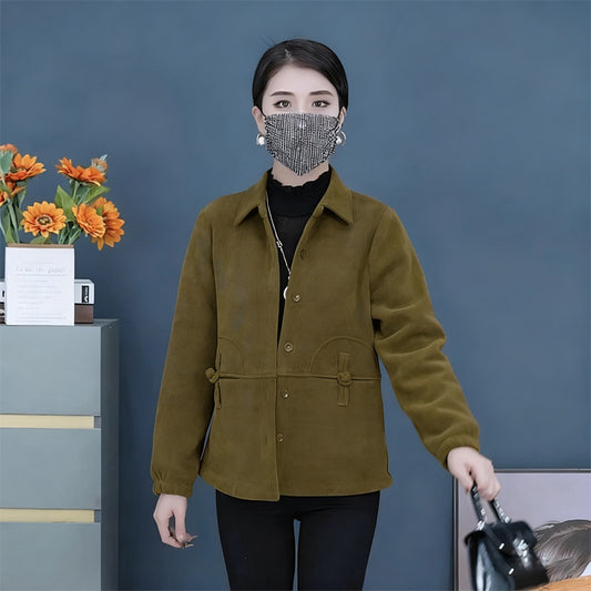 🔥【S-4XL】Дамско яке от велур с подплата от пух