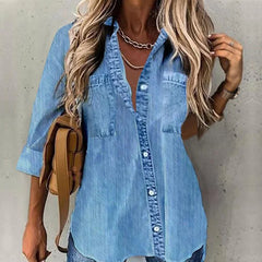 【S-5XL】2026 Нова лятна памучна дънкова риза