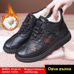 👞Нови дамски зимни памучни обувки, удебелен полар, неплъзгащи се и топли, подходящи за хора на средна и по-възрастна възраст.