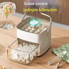 💥🥤🧊 50% zľava! Výrobník ľadu s funkciou skladovania ľadu: vyrobí 48 kociek ľadu naraz, nepriepustné veko 🏖️✅
