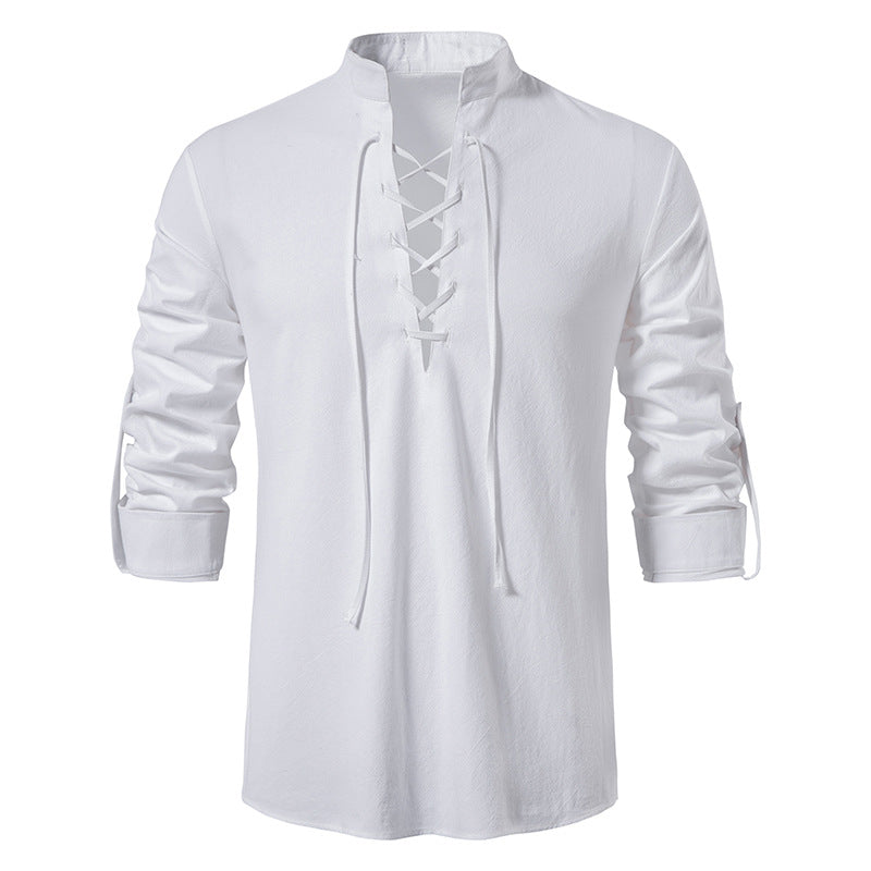 50% ОТСТЪПКА【S-2XL】Мъжка риза от памук и лен, свободна и дишаща