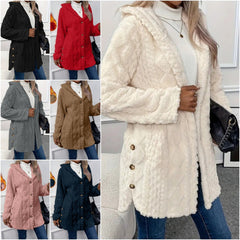 Дамско топло поларено яке за есен и зима, с качулка, с две качулки.